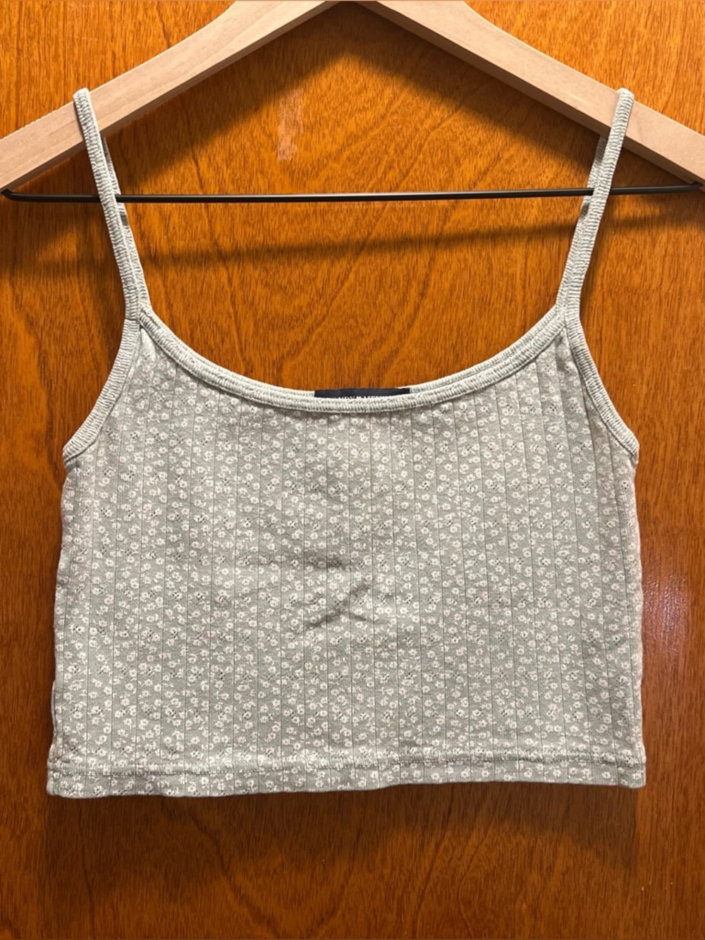 Brandy Melville Floral Ribbed Tank Top
